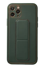Newface iPhone 11 Pro Kılıf Coco Deri Standlı Kapak - Yeşil