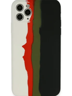 Newface iPhone 11 Pro Kılıf Ebruli Lansman Silikon - Beyaz-Siyah