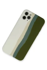 Newface iPhone 11 Pro Kılıf Ebruli Lansman Silikon - Beyaz-Yeşil - Görsel 2