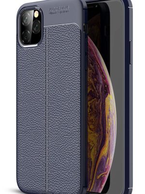 Newface iPhone 11 Pro Kılıf Focus Derili Silikon - Lacivert