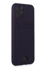 Newface iPhone 11 Pro Kılıf Kelvin Kartvizitli Silikon - Derin Mor - Görsel 2