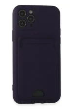 Newface iPhone 11 Pro Kılıf Kelvin Kartvizitli Silikon - Derin Mor