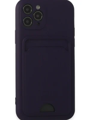 Newface iPhone 11 Pro Kılıf Kelvin Kartvizitli Silikon - Derin Mor