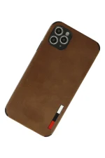 Newface iPhone 11 Pro Kılıf Loop Deri Silikon - Kahverengi - Görsel 2