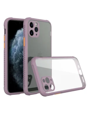 Newface iPhone 11 Pro Kılıf Miami Şeffaf Silikon - Açık Mor