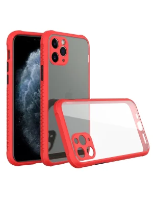 Newface iPhone 11 Pro Kılıf Miami Şeffaf Silikon - Kırmızı