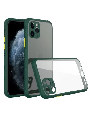 Newface iPhone 11 Pro Kılıf Miami Şeffaf Silikon - Koyu Yeşil