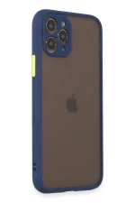 Newface iPhone 11 Pro Kılıf Montreal Silikon Kapak - Lacivert - Görsel 2