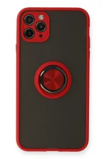 Newface iPhone 11 Pro Kılıf Montreal Yüzüklü Silikon Kapak - Kırmızı