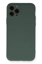 Newface iPhone 11 Pro Kılıf Nano içi Kadife Silikon - Koyu Yeşil