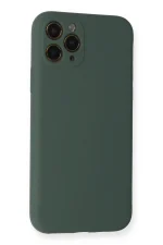 Newface iPhone 11 Pro Kılıf Nano içi Kadife Silikon - Koyu Yeşil - Görsel 3