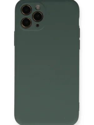 Newface iPhone 11 Pro Kılıf Nano içi Kadife Silikon - Koyu Yeşil