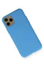 Newface iPhone 11 Pro Kılıf Nano içi Kadife Silikon - Mavi - Görsel 2