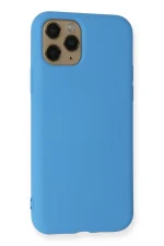 Newface iPhone 11 Pro Kılıf Nano içi Kadife Silikon - Mavi - Görsel 3