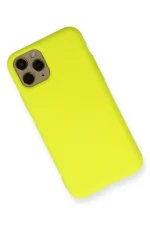 Newface iPhone 11 Pro Kılıf Nano içi Kadife Silikon - Sarı - Görsel 2