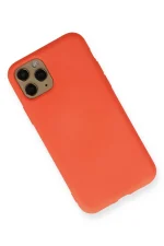 Newface iPhone 11 Pro Kılıf Nano içi Kadife Silikon - Turuncu - Görsel 2