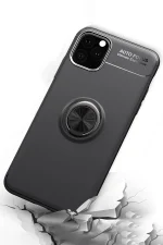 Newface iPhone 11 Pro Kılıf Range Yüzüklü Silikon - Kırmızı - Görsel 3