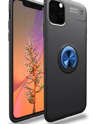 Newface iPhone 11 Pro Kılıf Range Yüzüklü Silikon - Siyah-Mavi