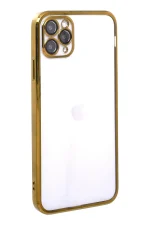Newface iPhone 11 Pro Kılıf Razer Lensli Silikon - Gold - Görsel 2