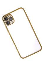Newface iPhone 11 Pro Kılıf Razer Lensli Silikon - Gold - Görsel 3