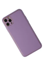 Newface iPhone 11 Pro Max Kılıf Coco Deri Silikon Kapak - Lila - Görsel 2