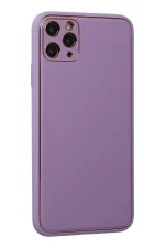 Newface iPhone 11 Pro Max Kılıf Coco Deri Silikon Kapak - Lila - Görsel 3