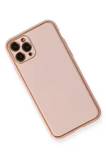 Newface iPhone 11 Pro Max Kılıf Coco Deri Silikon Kapak - Pembe - Görsel 3