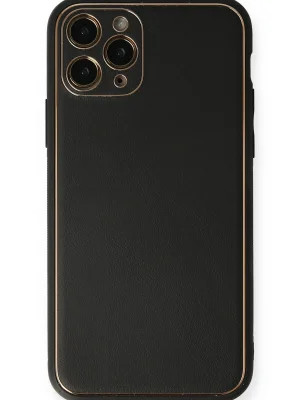 Newface iPhone 11 Pro Max Kılıf Coco Deri Silikon Kapak - Siyah