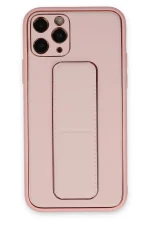Newface iPhone 11 Pro Max Kılıf Coco Deri Standlı Kapak - Pembe