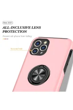 Newface iPhone 11 Pro Max Kılıf Elit Yüzüklü Kapak - Pembe - Görsel 4