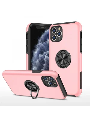 Newface iPhone 11 Pro Max Kılıf Elit Yüzüklü Kapak - Pembe