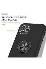 Newface iPhone 11 Pro Max Kılıf Elit Yüzüklü Kapak - Siyah - Görsel 4