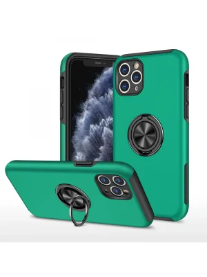 Newface iPhone 11 Pro Max Kılıf Elit Yüzüklü Kapak - Yeşil