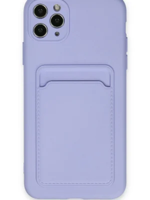 Newface iPhone 11 Pro Max Kılıf Kelvin Kartvizitli Silikon - Lila