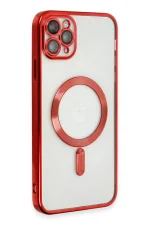 Newface iPhone 11 Pro Max Kılıf Kross Magneticsafe Kapak - Kırmızı - Görsel 2