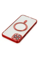 Newface iPhone 11 Pro Max Kılıf Kross Magneticsafe Kapak - Kırmızı - Görsel 4