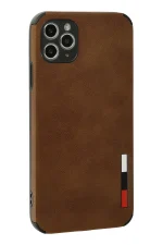 Newface iPhone 11 Pro Max Kılıf Loop Deri Silikon - Kahverengi - Görsel 3