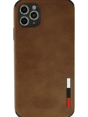 Newface iPhone 11 Pro Max Kılıf Loop Deri Silikon - Kahverengi