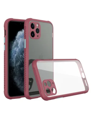 Newface iPhone 11 Pro Max Kılıf Miami Şeffaf Silikon - Fuşya