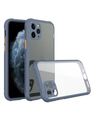 Newface iPhone 11 Pro Max Kılıf Miami Şeffaf Silikon - Gri