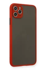 Newface iPhone 11 Pro Max Kılıf Montreal Silikon Kapak - Kırmızı - Görsel 2