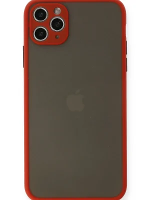 Newface iPhone 11 Pro Max Kılıf Montreal Silikon Kapak - Kırmızı