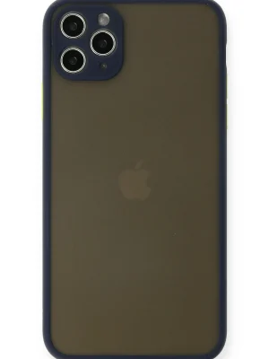 Newface iPhone 11 Pro Max Kılıf Montreal Silikon Kapak - Lacivert