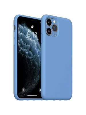 Newface iPhone 11 Pro Max Kılıf Nano içi Kadife Silikon - Mavi