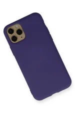Newface iPhone 11 Pro Max Kılıf Nano içi Kadife Silikon - Mor - Görsel 2