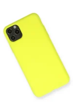 Newface iPhone 11 Pro Max Kılıf Nano içi Kadife Silikon - Sarı - Görsel 2