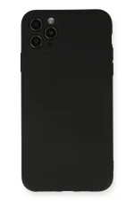 Newface iPhone 11 Pro Max Kılıf Nano içi Kadife Silikon - Siyah