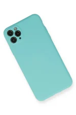 Newface iPhone 11 Pro Max Kılıf Nano içi Kadife Silikon - Turkuaz - Görsel 2