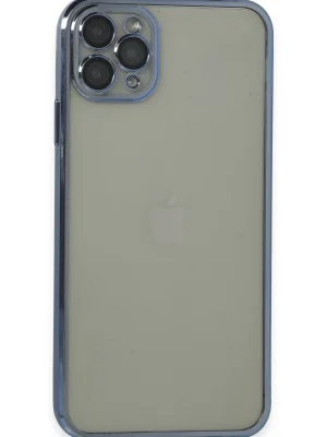 Newface iPhone 11 Pro Max Kılıf Razer Lensli Silikon - Açık Mavi