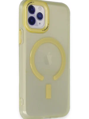 Newface iPhone 11 Pro Max Kılıf Troy Magsafe Kapak - Sarı